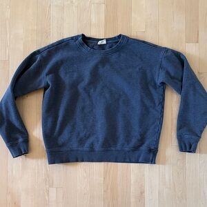 Women's Organic Cotton Cloud Brushed Fleece Crew Sweatshirt in blue